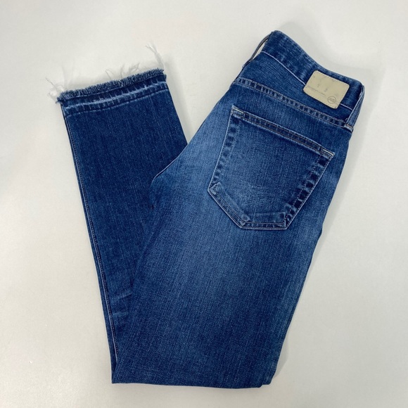 Ag Adriano Goldschmied Denim - AG Aged Denim The Ex Boyfriend Slim Raw Hem Distressed Jeans Womens Size 23